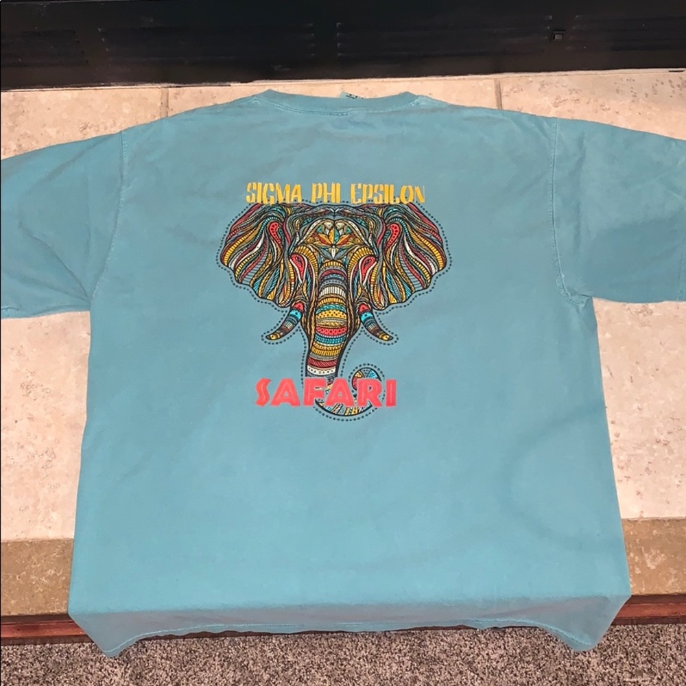 TURQOISE SIGMA PHI EPSILON SIG EP SAFARI TEE